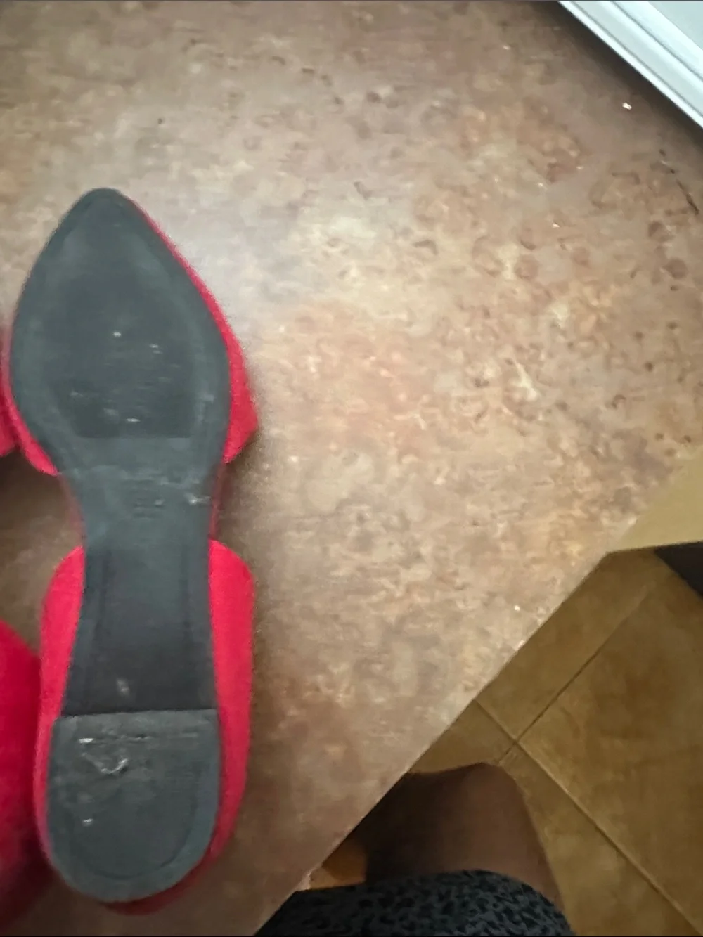 a new day Red Pointed D'Orsay Flats